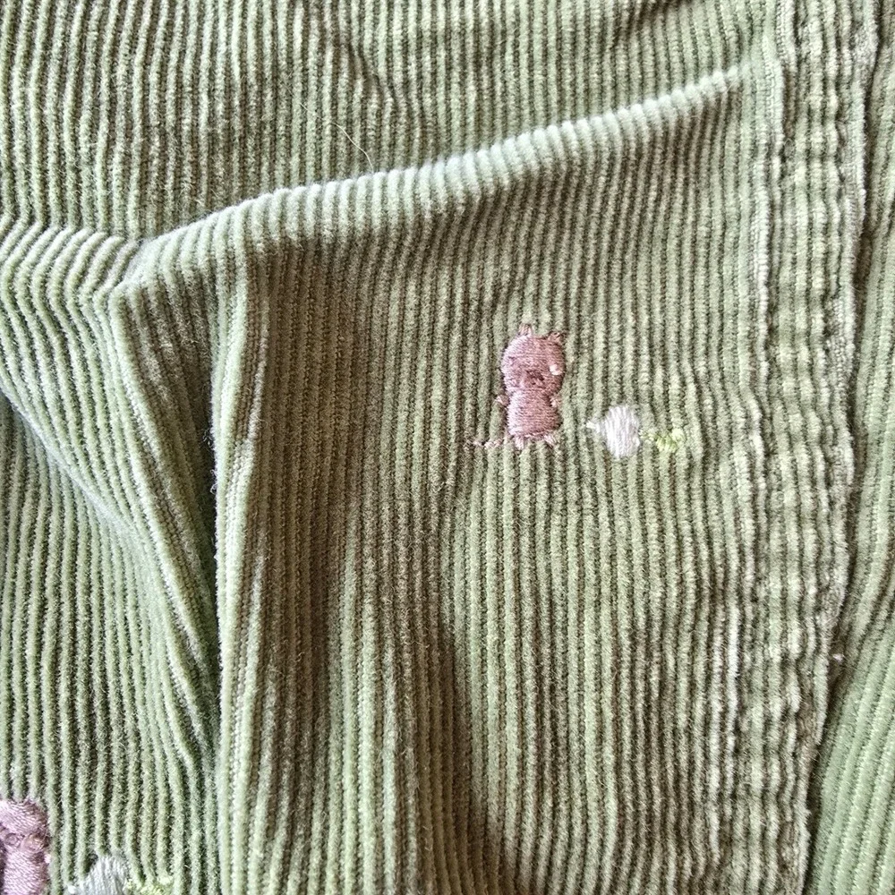 Vintage Gymboree Does Your Garden Grow Baby Corduroy Overalls & Striped Set 0-3M